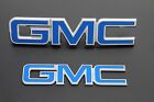 02-1713blu Truckgoodies Gmc Sierra Blue Grille And Tailgate Emblems