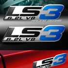 2-em-ls3-bl Blue Aluminum Emblem Badge Sticker Decal Racing Gear