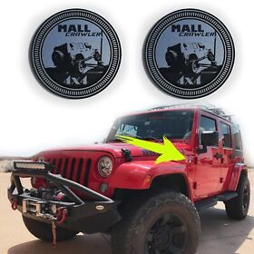 68309634ac 2 Mall Crawler Fender Badges Fits Jeep Wrangler Yj Jl Jk Tj Cj Emblem 4x4
