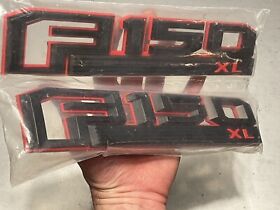 L3z16720 2 New Custom Black And Red For2015-2018 Ford F150 Xl Fender Emblems