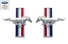 G6zz-16228 2005-2014 Ford Mustang Large Chrome Running Horse Tribar Fender Emblems Pair