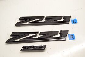 85109487 2020-2022 Chevrolet Silverado 1500 Gloss Black Z71 Emblems Genuine Oem