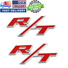 04806323ab 2pcs Red Silver Oem Rt Front Grill Emblems R T Car Trunk Badge Sticker New