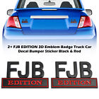 C276-a103-c 2x Fjb Edition 3d Emblem Badge Truck Car Decal Bumper Sticker Black And Red Us F07