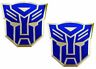 318-erpemb229bl Transformers Autobots Aluminum Large Emblems Pair In Blue Chevrolet