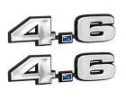 4.6-s-bl X2 Factory Muscle Parts Ford Mustang Engine Emblems Chrome Blue Pair