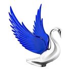 48097 Uat Hood Ornament Swan Bugler Chrome With Blue Windrider Wings