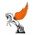 48390 Uat Hood Ornament Flying Stallion Chrome Amber Windrider Wings Peterbilt