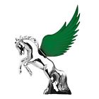 48392 Uat Hood Ornament Flying Stallion Chrome Green Windrider Wings Peterbilt