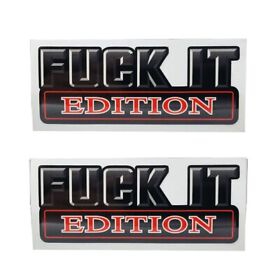 Amp-85102-003x5 5pc Fu K-it Edition Black Decals Stickers Fits Chevy Ford Car Truck Universal