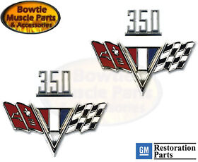 3905718 65 66 67 Camaro Chevelle Impala Nova 350 Fender Emblem Pair