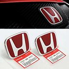 75700-s5t-e01-757-snw-j01 Honda Genuine Red Front And Rear Badge Emblem Steering Wheel