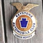 9090909 Keystone Vintage Automobile Club Emblem Gold Gilded Porcelain On Brass