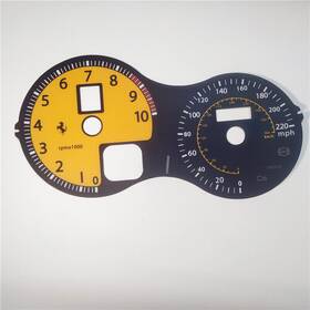 68034706 A.b.s Ferrari F430 And Spider Instrument Cluster Plate Mph Yellow Color New