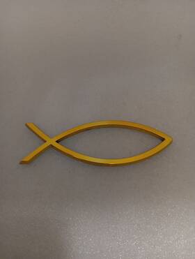 A.b.s. 768240237531 Fish Car Gold 3d Plastic Abs Emblem Religious Christian Symbol