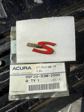 08f20-s3m-200g Acura Oem Gold Type S Emblem Brand New