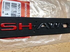 75719-tz5-a01 Acura Sh-awd Red And Carbon Fiber Emblem Mdx Rdx Tlx Trunk Genuine Oem Aspec