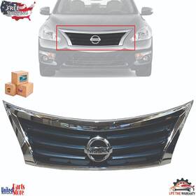 Ni1200250 Aftermarket Products New Front Bumper Upper Grille Assembly And Oem Emblem For 2013-2015 Nissan Altima