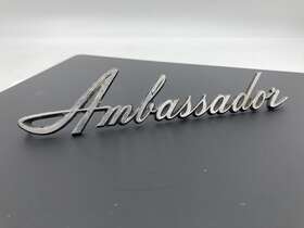 3590719 Amc Am512r Vintage Ambassador Emblem Script Oem Part Trunk Fender 3 Pegs