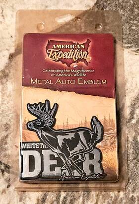 Embl-102 American Expedition Brand Metal Auto Emblem Whitetail Deer New In Package