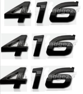 Ls3x2-blk Autobadgez 3 - Brand New 3d Adhesive Lettering Side Fender Emblems 416 Gloss Black 1it