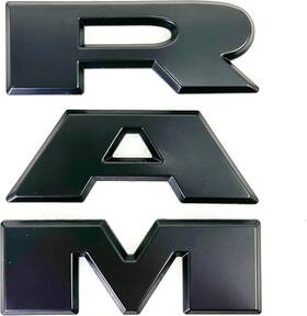 Autogem 850037192274 Black Grille Emblem For Ram 1500 2019 2023 Matte Front Badge