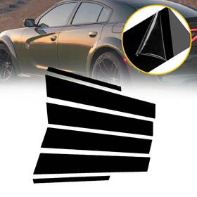 Auxito 752423036301 Door Black Posts Window Trim Pillar Sets Cover Dodge For Charger 2006-10/2011-21