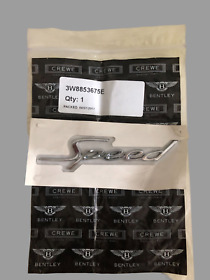 3w8853675e Bentley Continental Gt Gtc Wing Speed Badge New