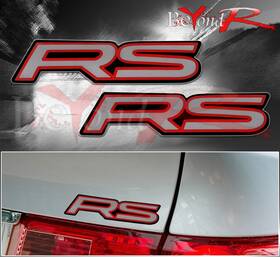 Emb-rs-829-s9 Beyond Revolution 2x Rs Jdm Emblem Decal Sticker Badge Bumper Dash Interior Window Doors Hood Set