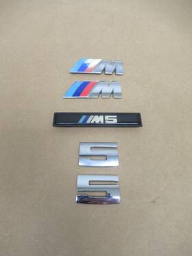 2694404 Bmw 04 05 06 07 08 09 10 M5 E60 E61 Emblem Plaque Silver Black Set 5