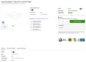 51145a27335 Bmw Genuine Mini U25 Countryman C D E S All4 Se Emblem Rear