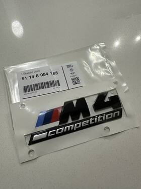 51148084165 Bmw M4 Competition Package Emblem Nameplate Badge Sticker Rear Trunk Gloss Black