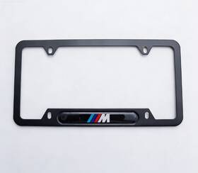 82120010404 Bmw Fits Most Models M Black License Plate Frame - Chrome 6 12in