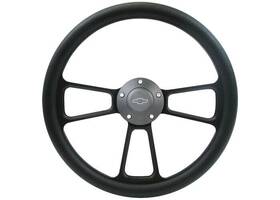 Strf8bb170-73 Brothers Trucks Custom Steering Wheels - Black / Bowtie