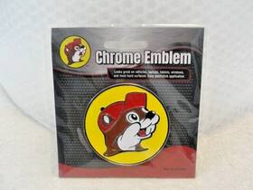 Buc-ees 192484089937 Logo - Adhesive Chrome Emblem Vehicles Laptops 3 Inch Diameter
