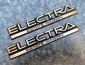 25518829 Buick 1985-1990 Electra Estate Wagon 2 Emblems/scripts 6.5 Inch Chrome/blk