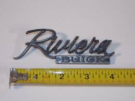 9626819 Buick Vintage 1973 74 Riviera Car Vehicle Chrome Emblem Badge Script