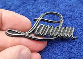 9734106 Buick Gm 1974-1977 Landau Metal Script Emblem Badge With Pins #9734106