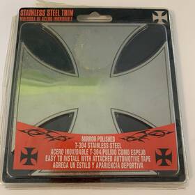 Tt-061 Bully Stainless Iron Cross Maltese Emblem Stick-on T-304 Polished New