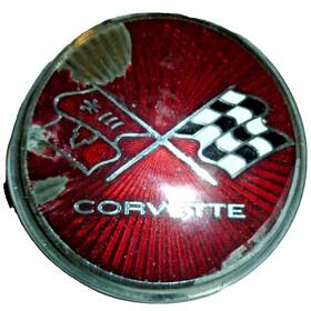 42927 Ca Oem Vintage 1975 -76 C3 Corvette Gas Fuel Door Cross Flags Sunburst Badge Emblem