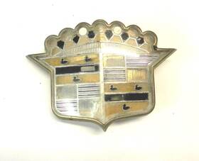 1461047 Cadillac Vintage Used 1954 Hood Crest Emblem Logo #1461047 With Wear
