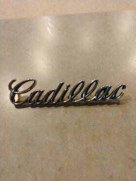 1607891 Cadillac 1977-79 Script Emblem Oem Adhesive Back Vintage Nameplate