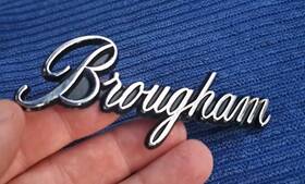 3445209 Cadillac 3445309 Vintage Brougham Emblem Cursive Letters Logo Badge Side Oem