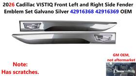 42916369 Cadillac 2026 Vistiq Front Left And Right Side Fender Emblem Set Galvano Silver