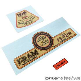 Smc.356.100 Carbone Porsche Fram Oil Filter Canister Water Decal Set 912/356 53-69 Smc356100