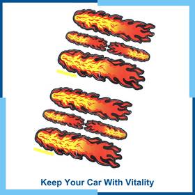 Carpopart 726215638615 Universal Pack 2 Wall Door Car Fire Flame Decal Stickers 9 X 5.5cm Yellow Red