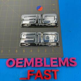 15597018 Chevrolet 1981-88 Chevy S-10 Tahoe Oem Chrome Side Fender Lh Rh Emblem Pair Set