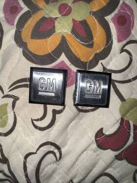 296500 Chevrolet Gm Door Square Side Emblem Set Badge Decal Logo Silver Chevy Pontiac Oem Genuine