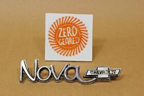 327513 Chevrolet 73-74 Original Chrome Chevy Nova Script Emblem Ornament Oem