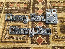 363581 Chevrolet 27093 2 Vtg 1970s Chevy Van 30 Spellout Emblems 11.5x3.25 Inch One Missing As-is